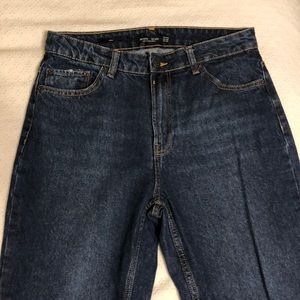 Bershka dark wash mom jeans